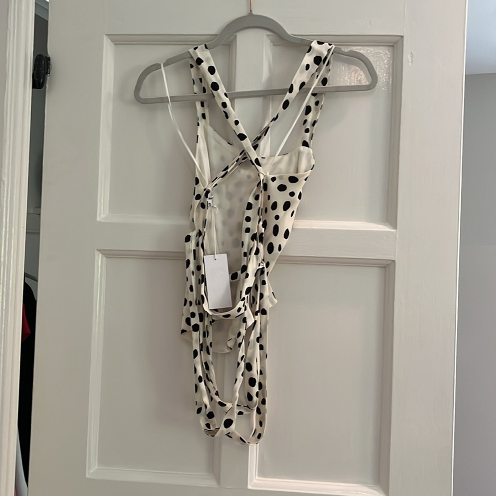 Reformation Cara Polka Dot Crop Top - Picture 6 of 8